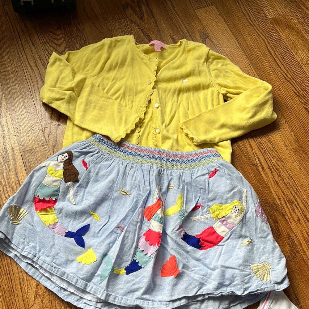 Mini Biden Mermaid Skirt and Lilly Pulitzer Cardigan
